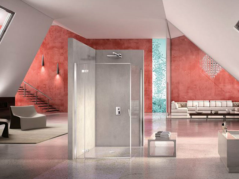 box doccia in una casa di design a Roma