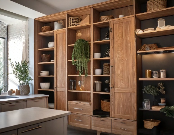dispensa al muro elegante in una cucina elegante